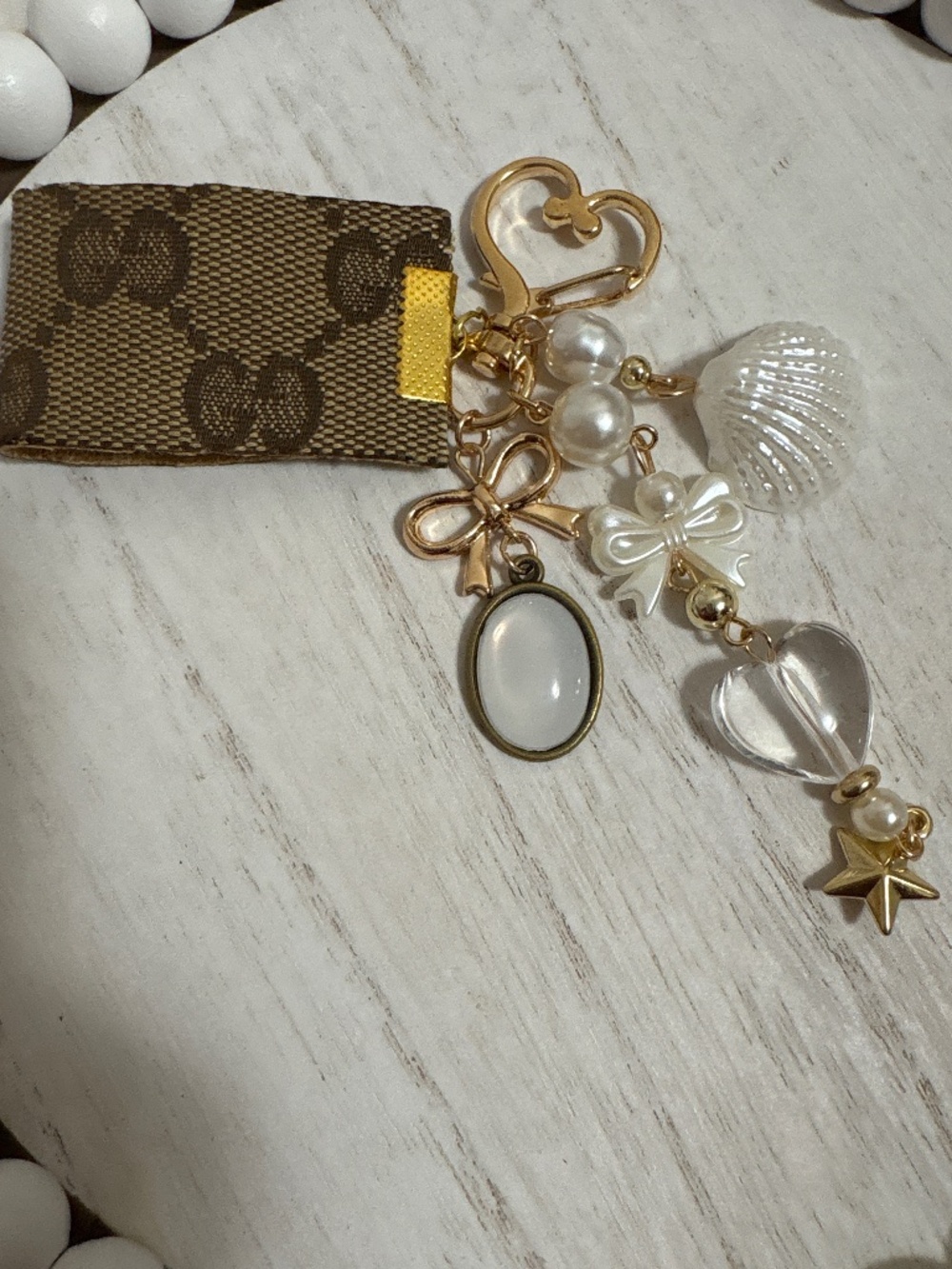 Authentic up-cycled Gucci  keychain/Bagcharm